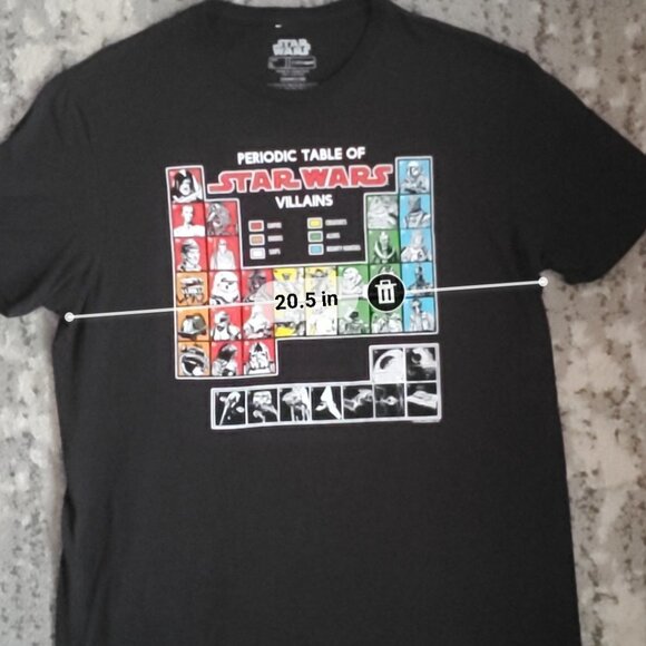 Star Wars Periodic Table Of Villains Black Graphic T-Shirt Size L - Picture 7 of 7
